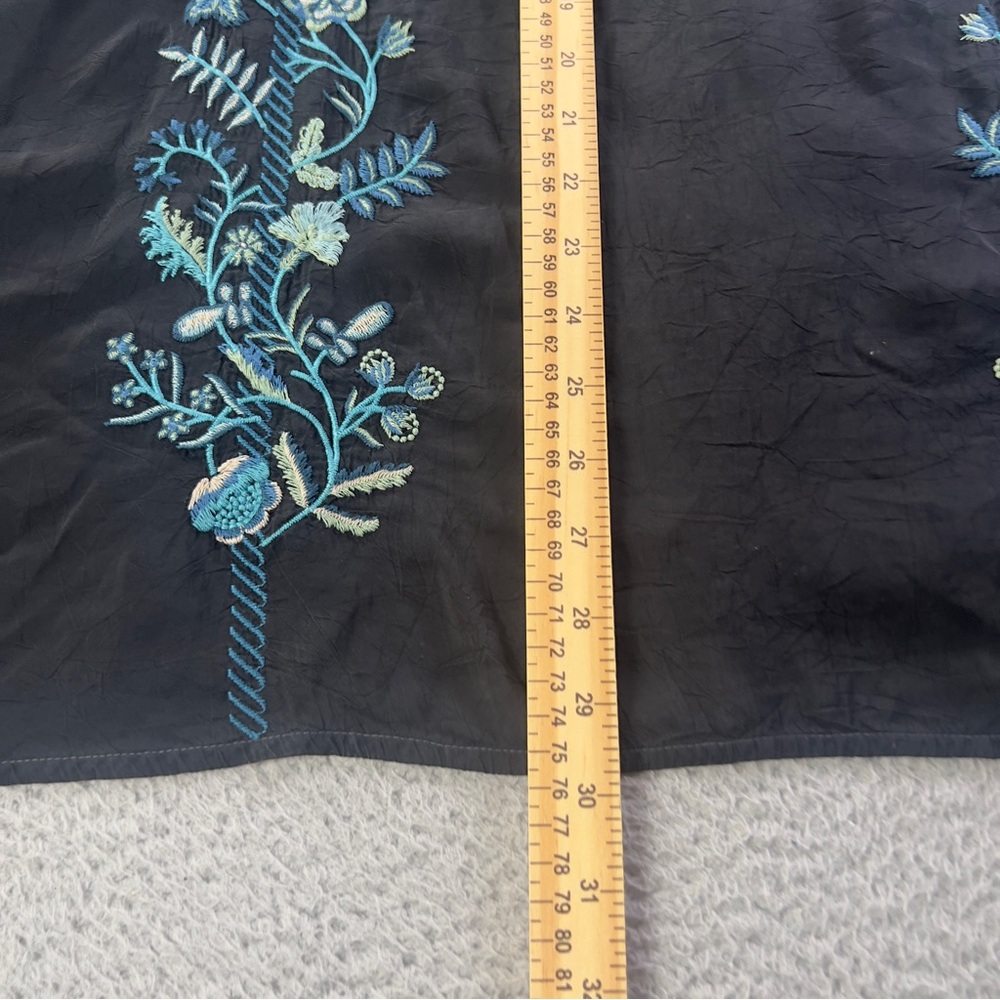 Johnny Was Rebecca Poncho Top Womens S / M Black Floral Embroidered Tunic Boho - Picture 5 of 11